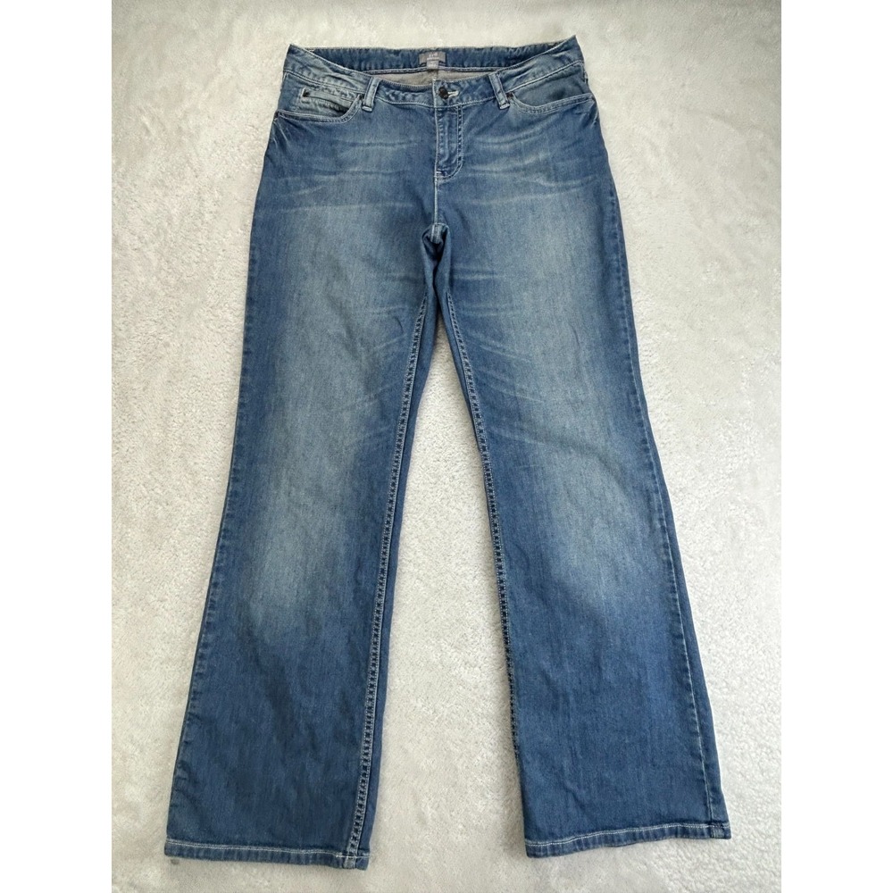 J.Jill Bootcut Leg Jeans Womens 10 Blue Denim Stretch 5-Pocket Mid Rise Whisker